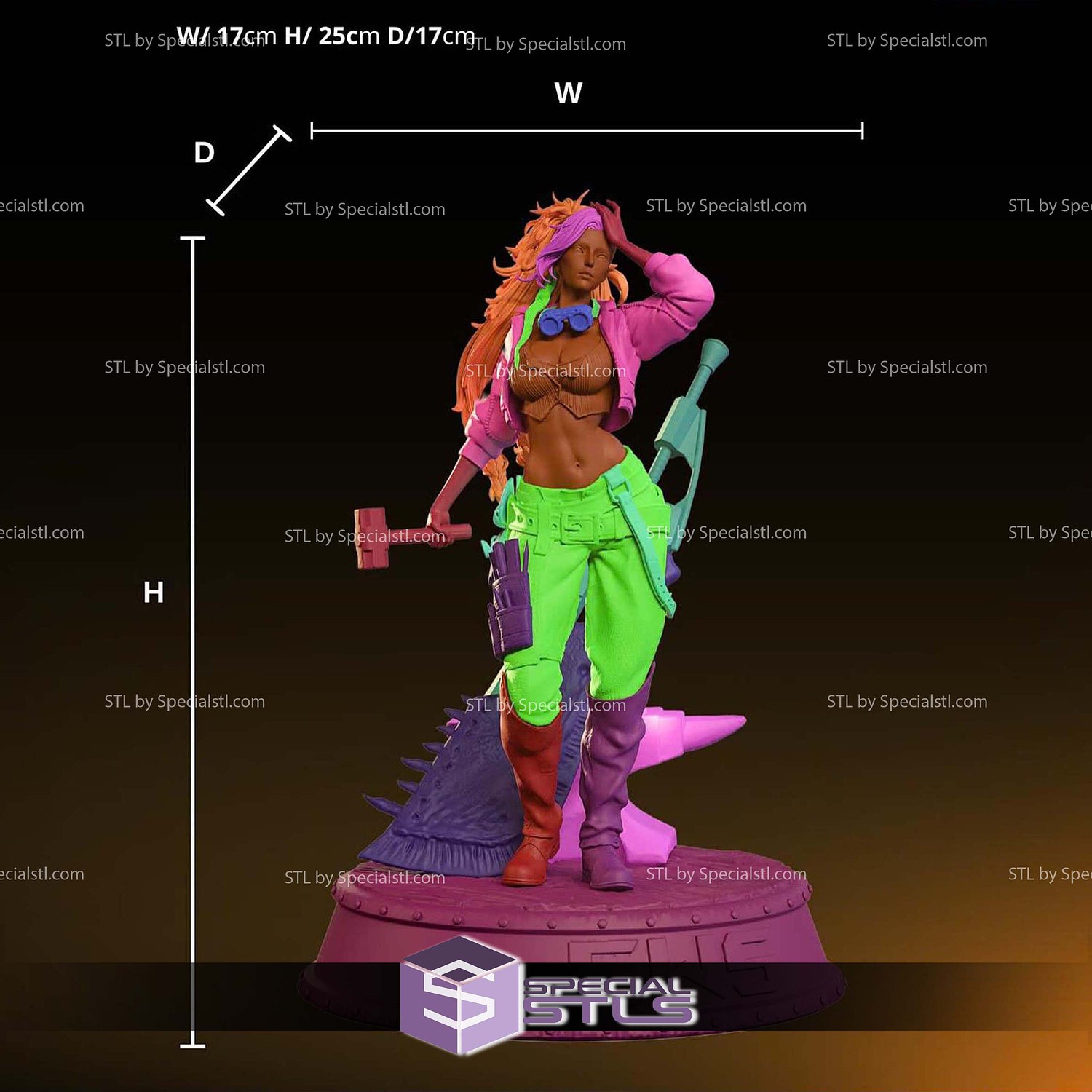 Gemma Monster Hunter and Sword Base STL Files 3D Model — view 6