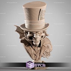 Mad Hatter Creepy Portrait Bust STL Files 3D Model