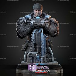 Marcus Fenix Portrait Bust 350mm STL Files 3D Model