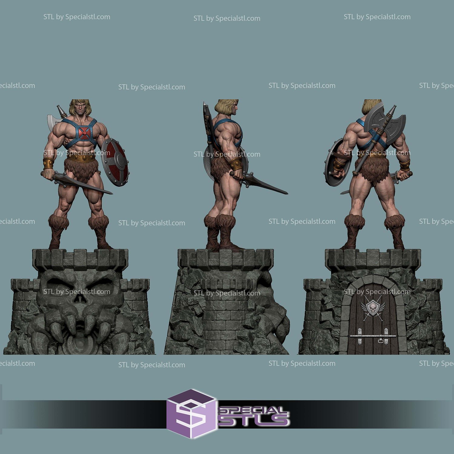 He Man Castle Base STL Files 3D Model — view 3