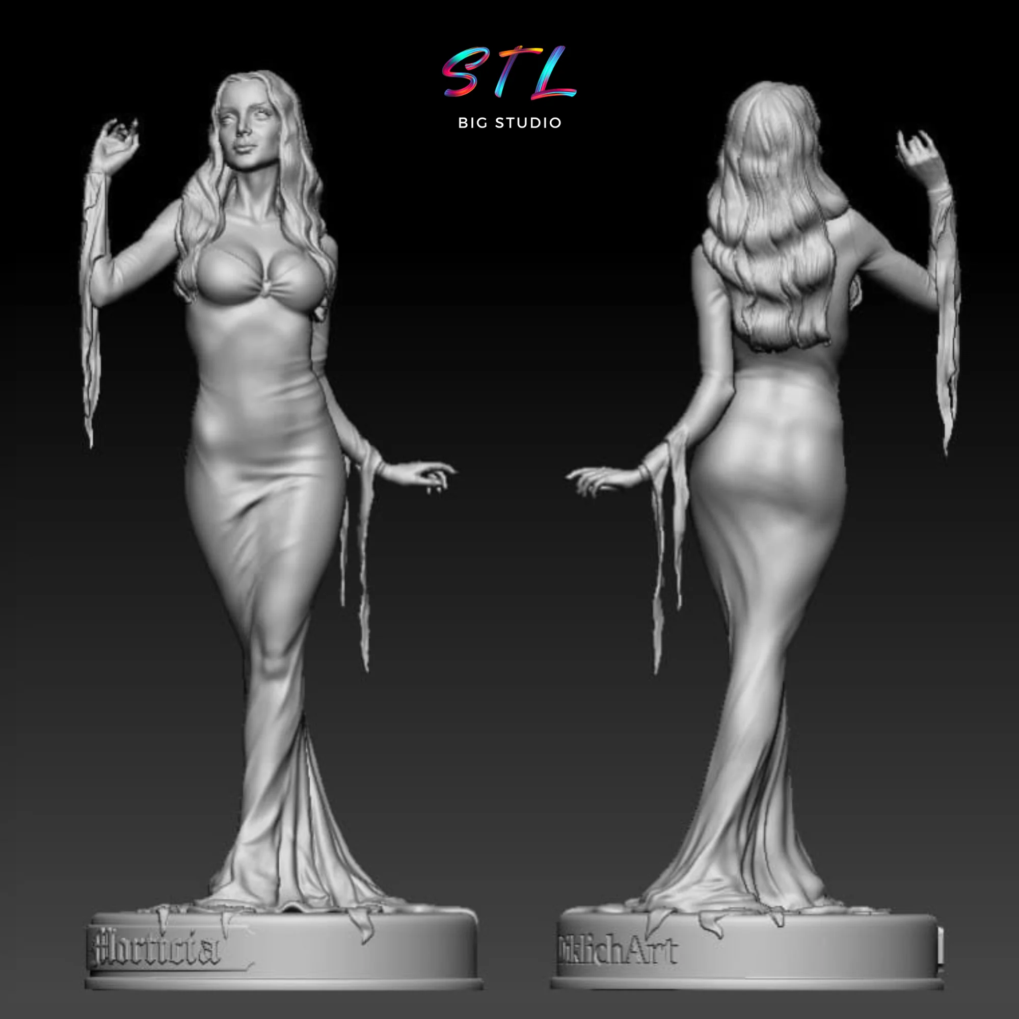Morticia Addams STL | 3D Printable Model Model — view 4