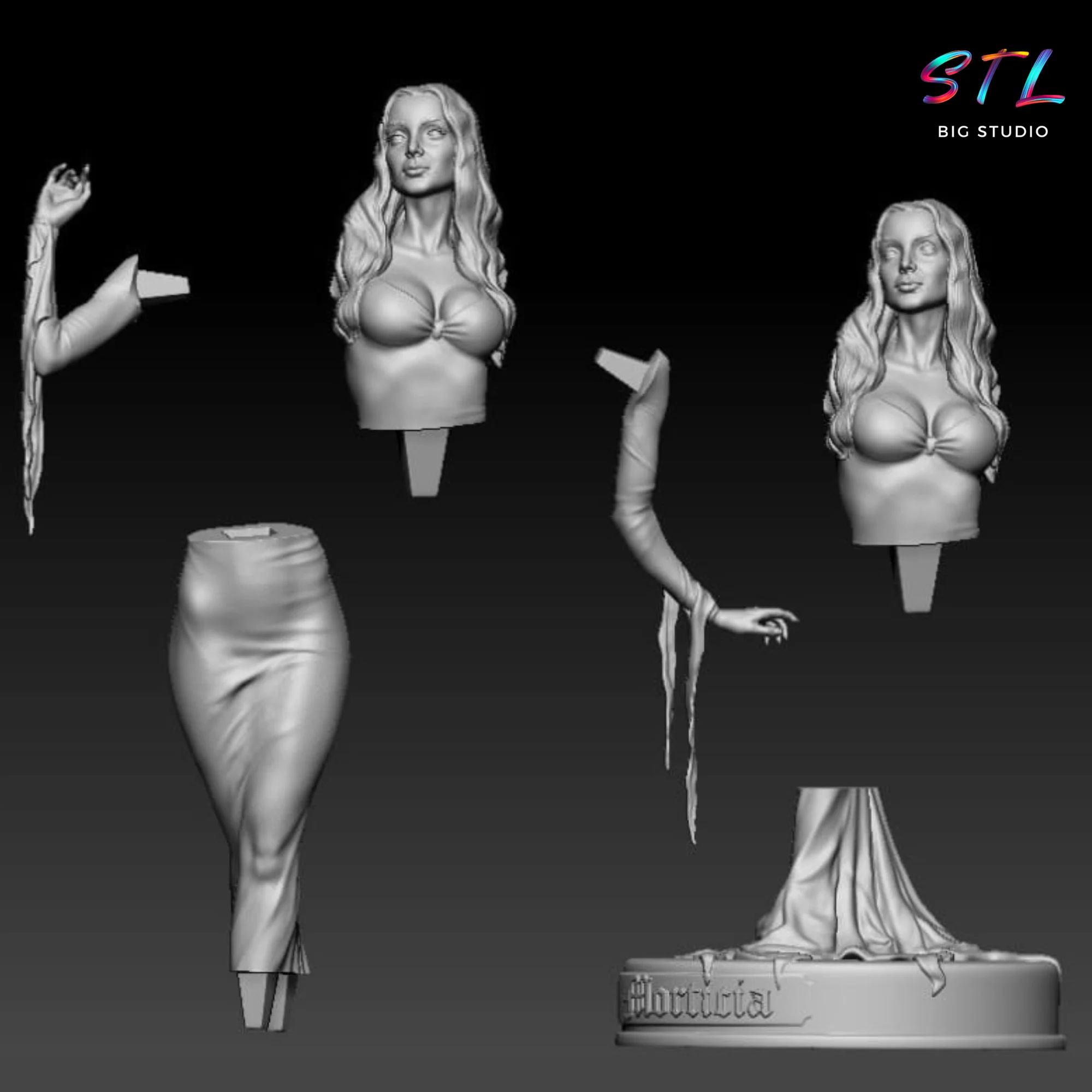 Morticia Addams STL | 3D Printable Model Model — view 5