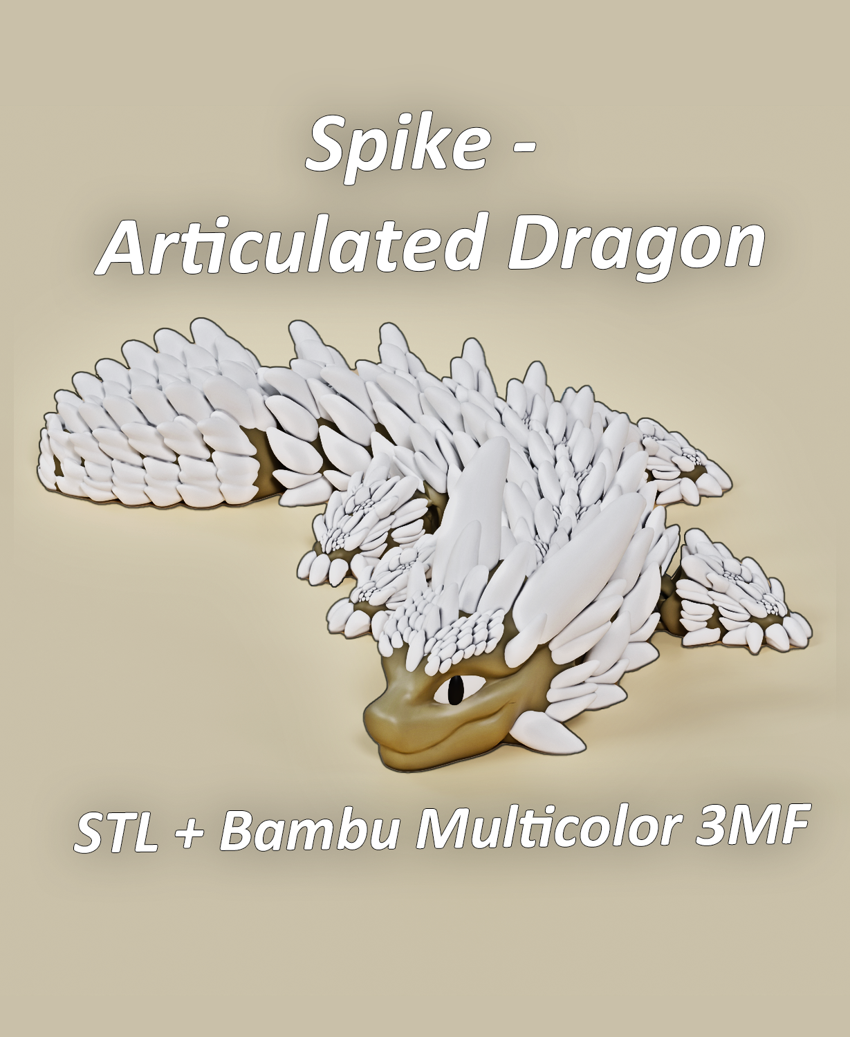 Spike - Articulated Dragon Flexi Fidget Toy 3D STL Model