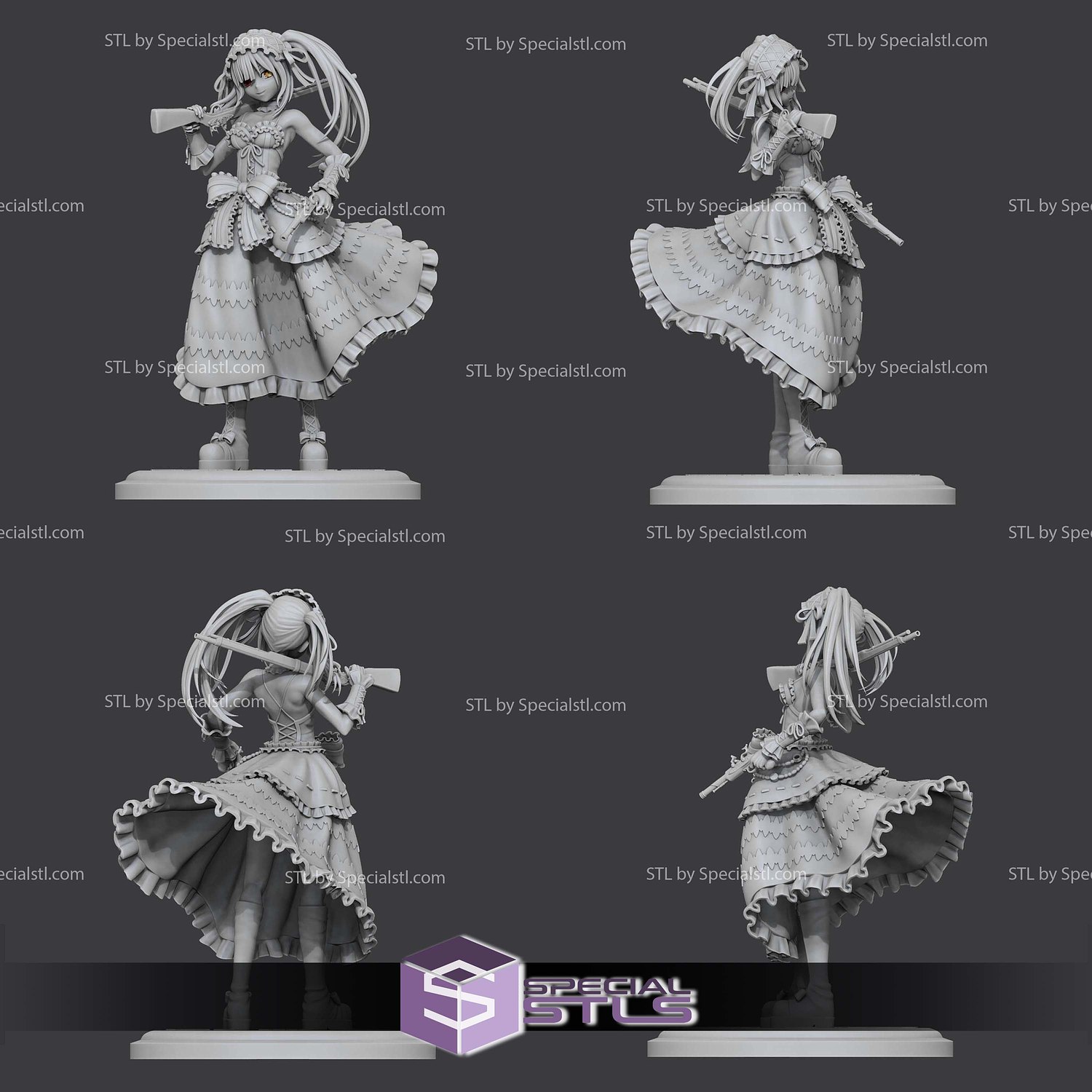 Kurumi Tokisaki V2 Digital STL Files 3D Model — view 3
