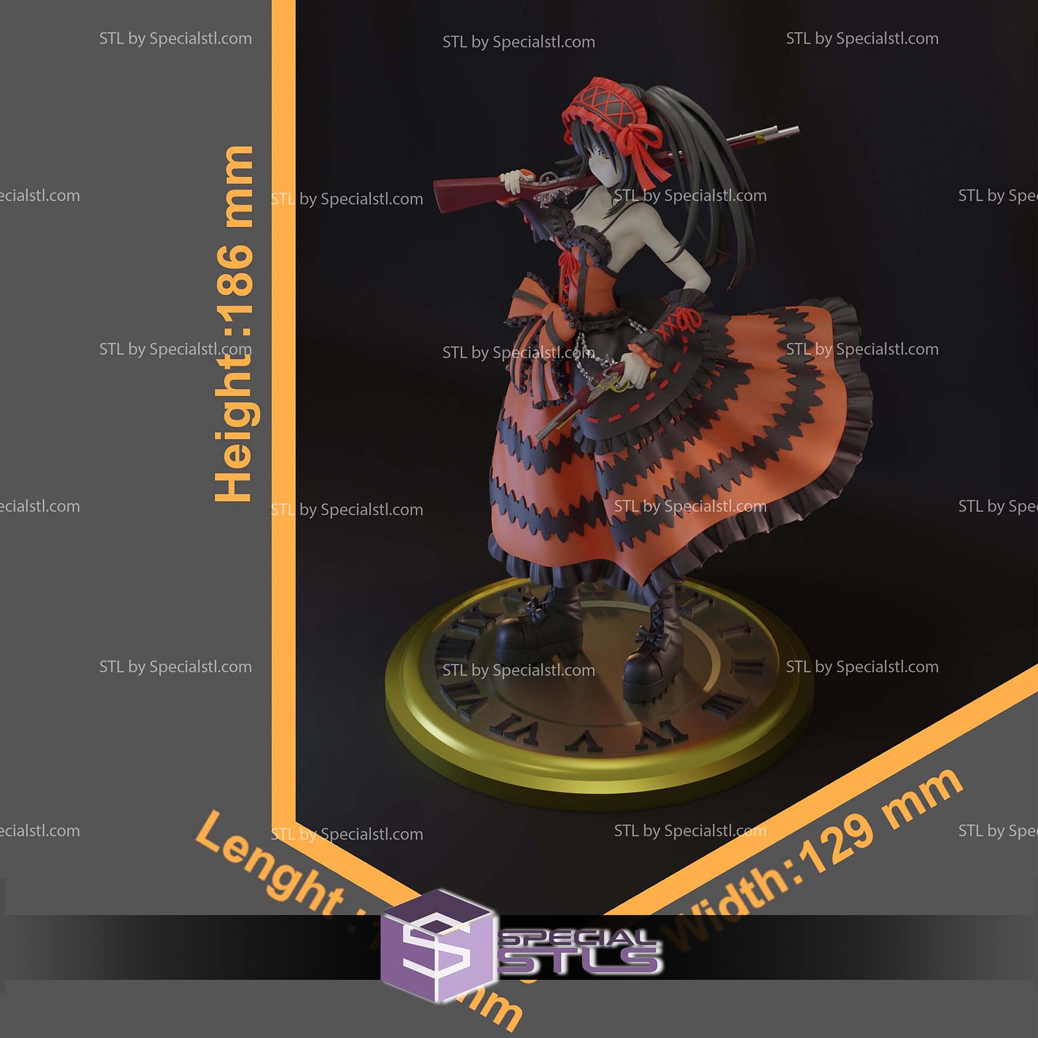 Kurumi Tokisaki V2 Digital STL Files 3D Model — view 4