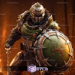 Doom Slayer and Shield Doom Dark Ages STL Files 3D Model