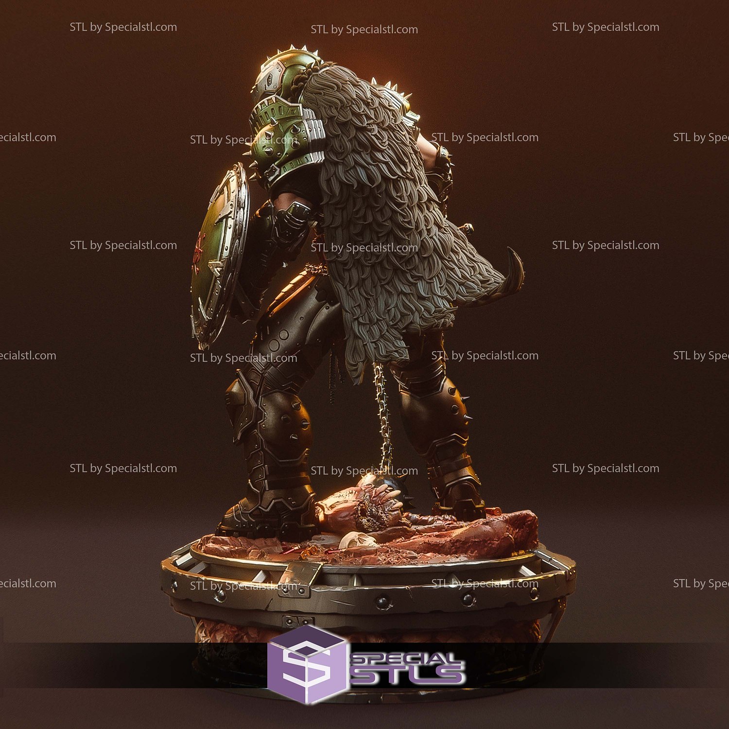 Doom Slayer and Shield Doom Dark Ages STL Files 3D Model — view 5
