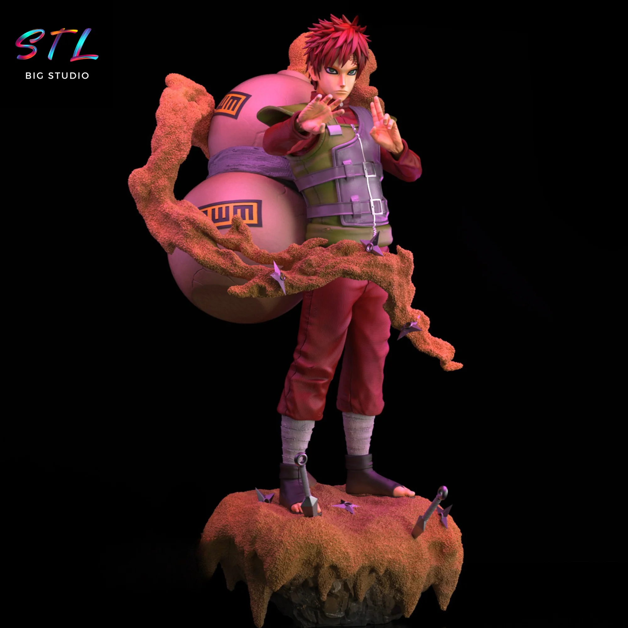 Gaara Ninja War STL Figure | Naruto Shippuden | 3D Print Model Model