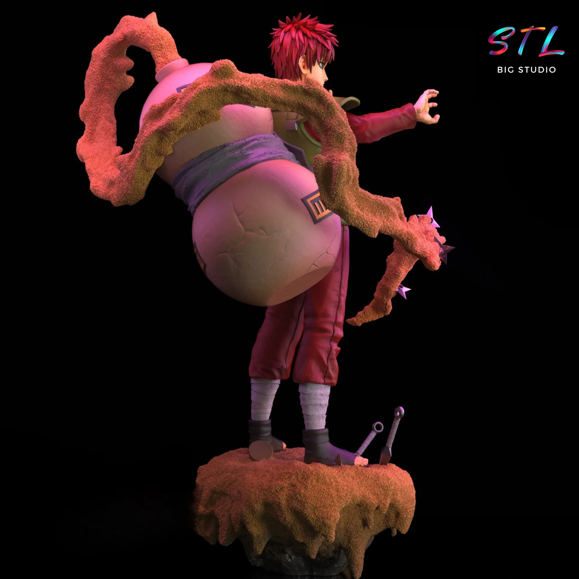 Gaara Ninja War STL Figure | Naruto Shippuden | 3D Print Model Model — view 2