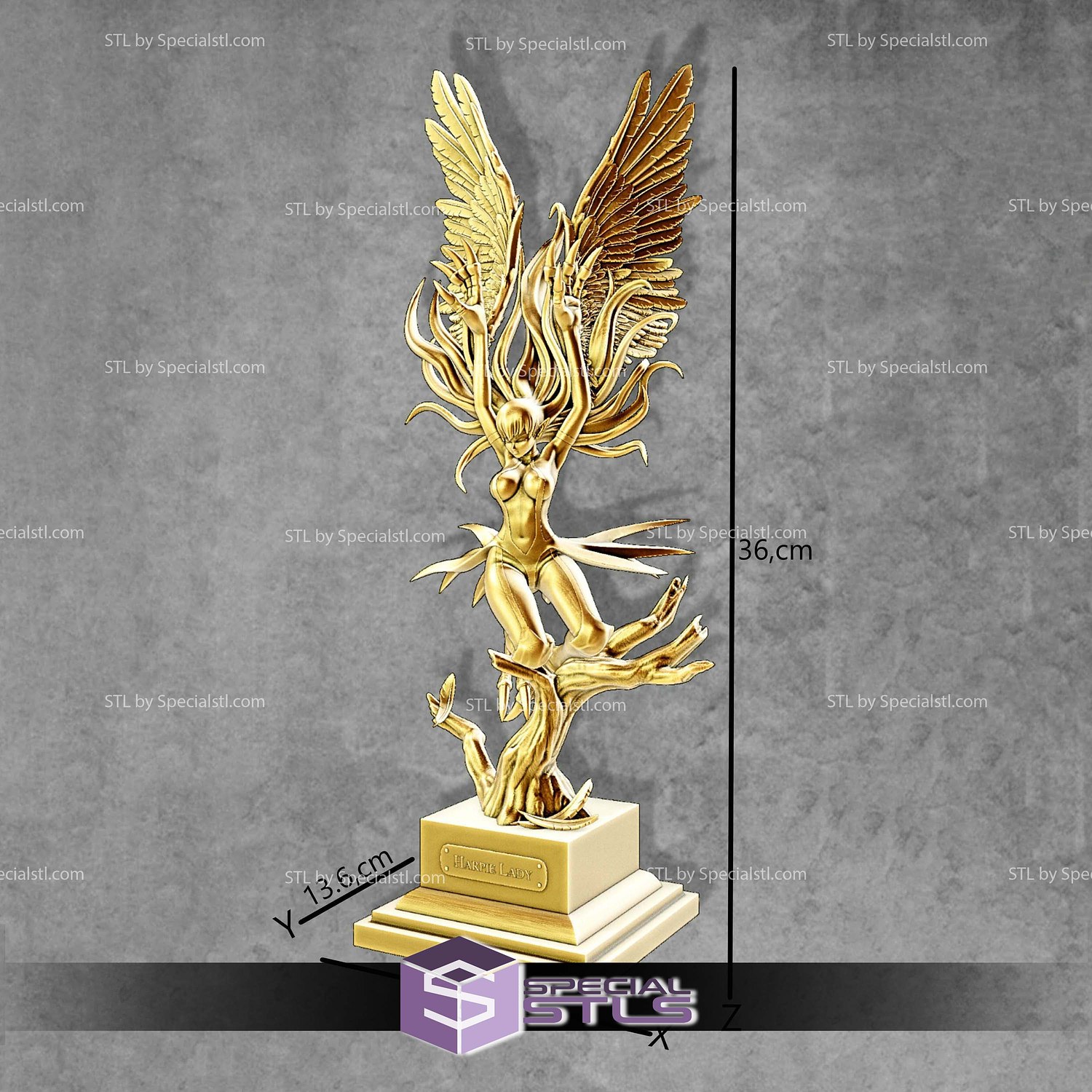 Harpie Lady Yu Gi Oh 3D Printer Files STL Model — view 2