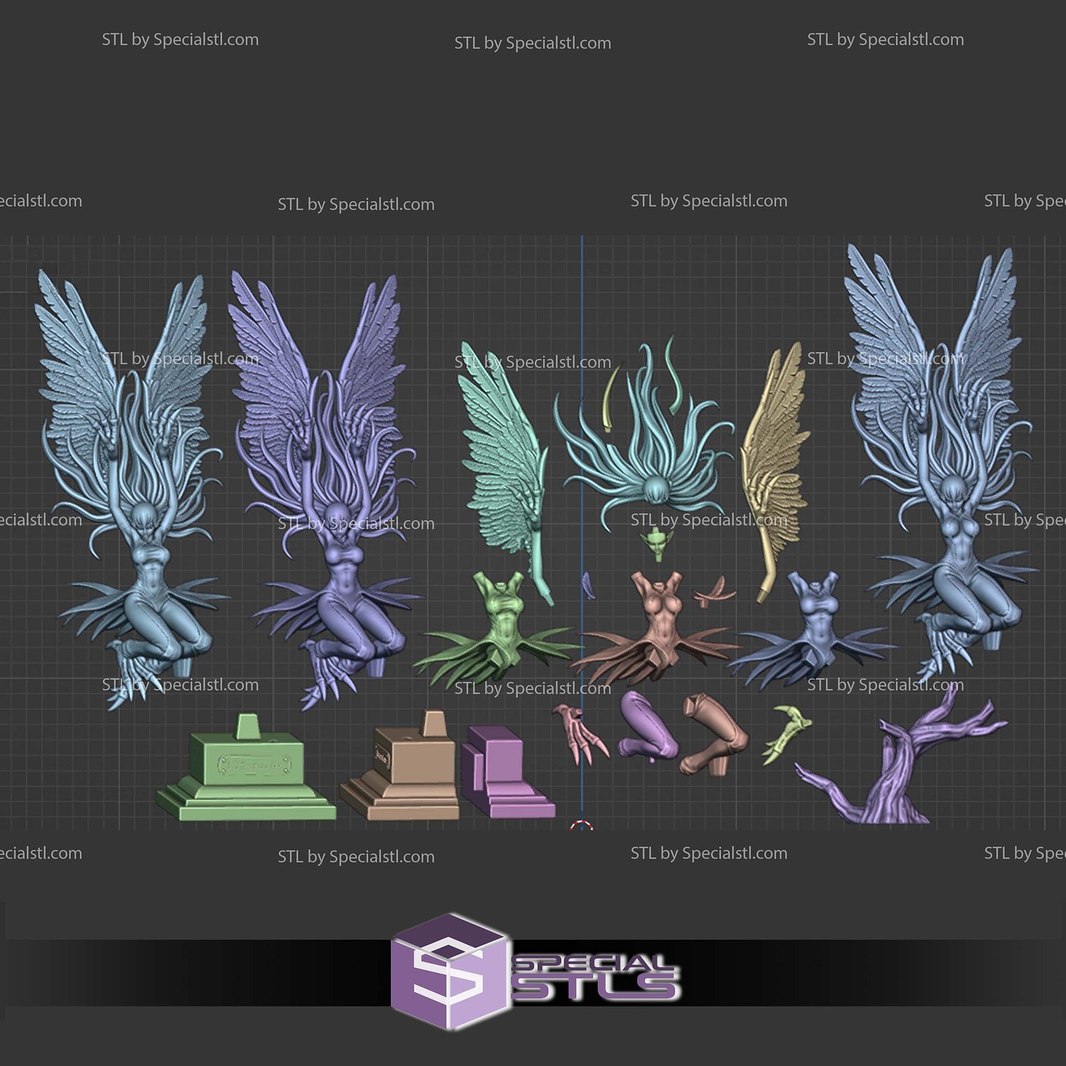 Harpie Lady Yu Gi Oh 3D Printer Files STL Model — view 3