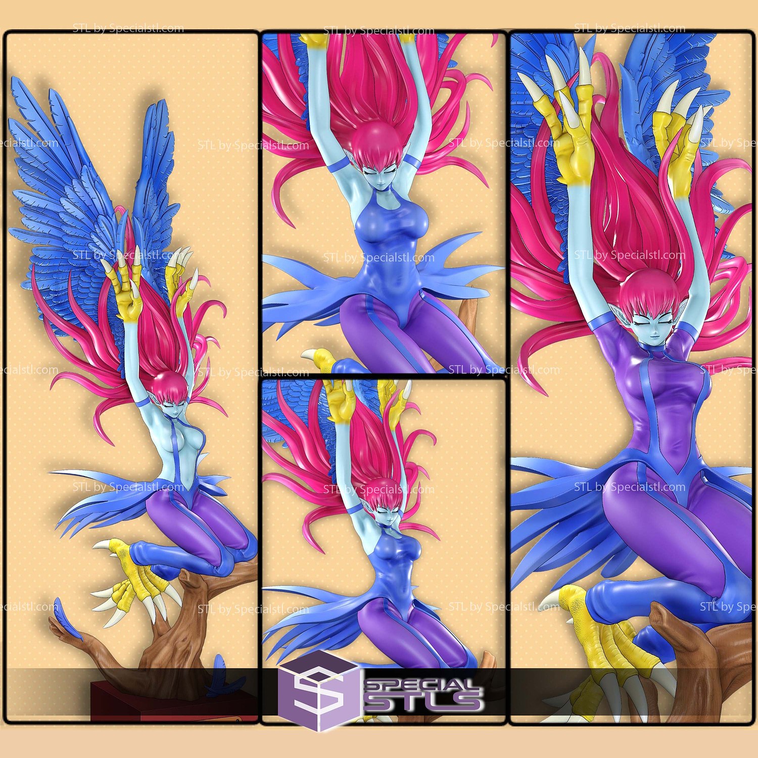 Harpie Lady Yu Gi Oh 3D Printer Files STL Model — view 4