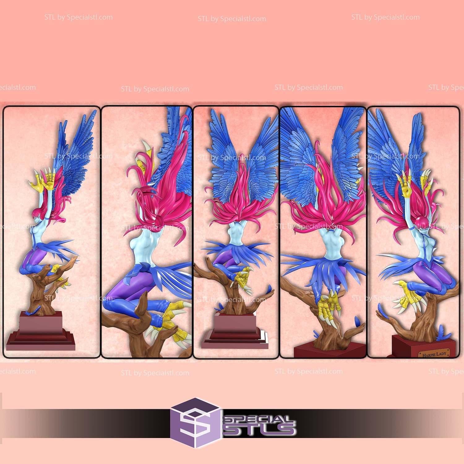 Harpie Lady Yu Gi Oh 3D Printer Files STL Model — view 6