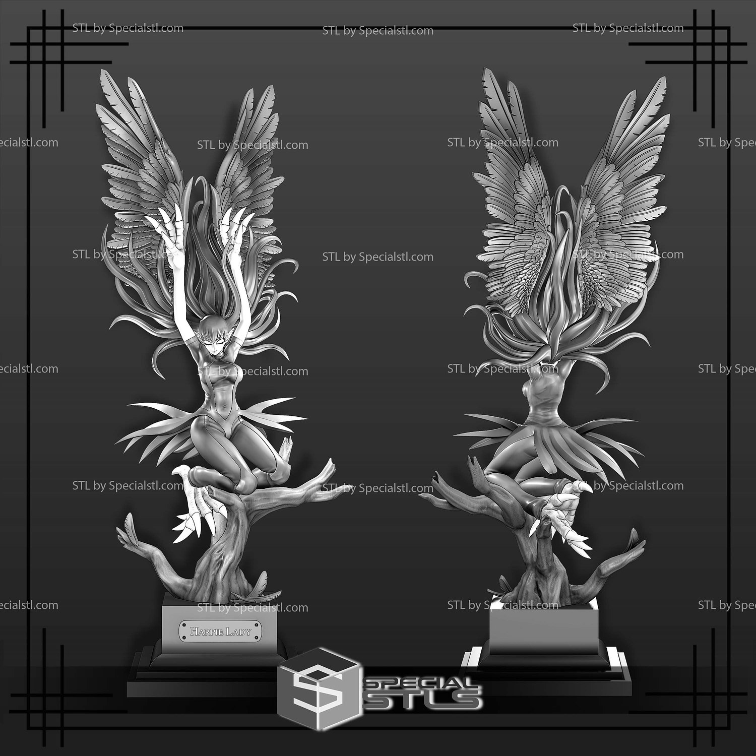 Harpie Lady Yu Gi Oh 3D Printer Files STL Model — view 8