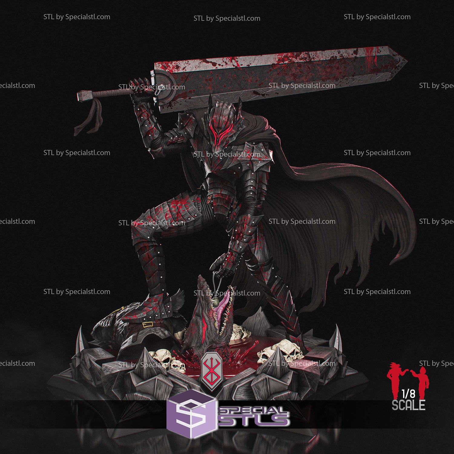 Guts Berserk Blood STL Files 3D Model — view 3