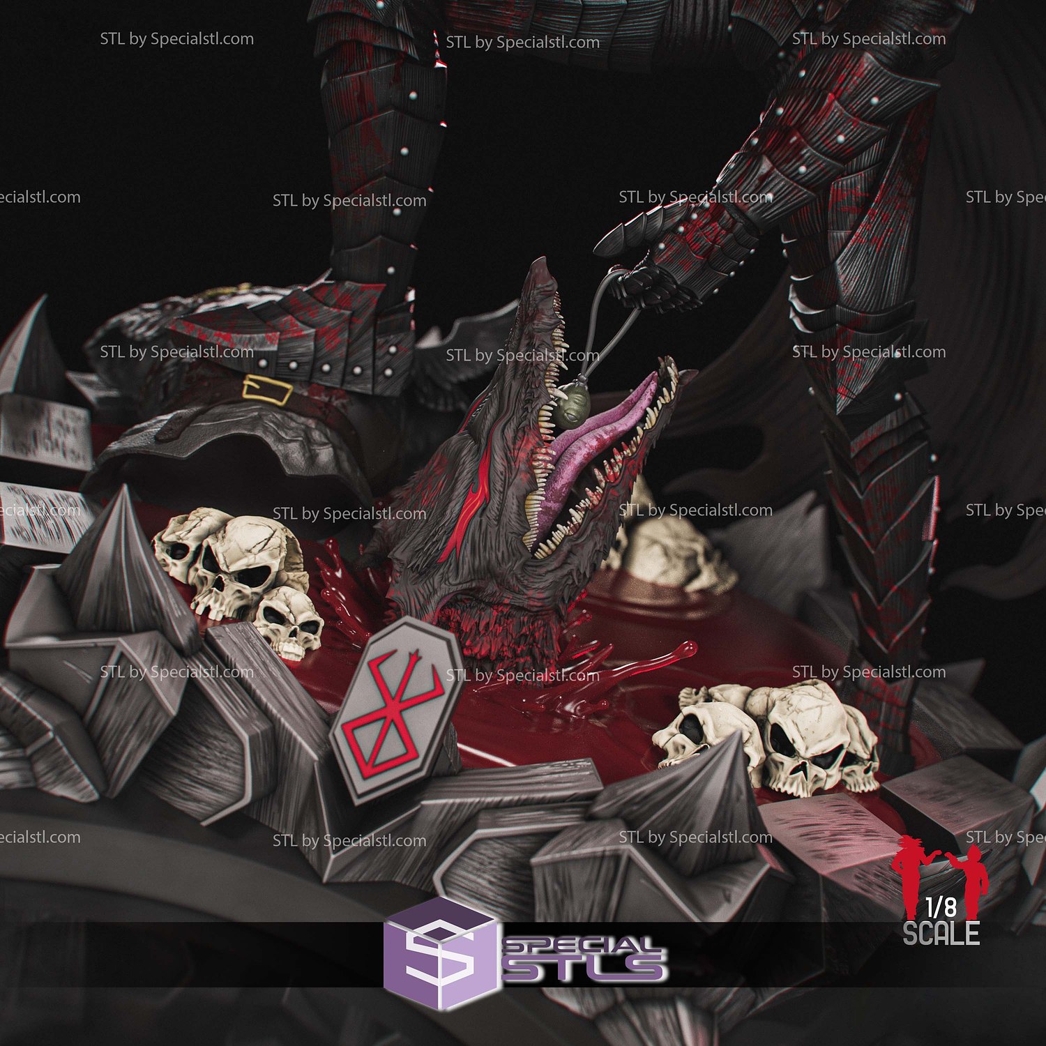Guts Berserk Blood STL Files 3D Model — view 4