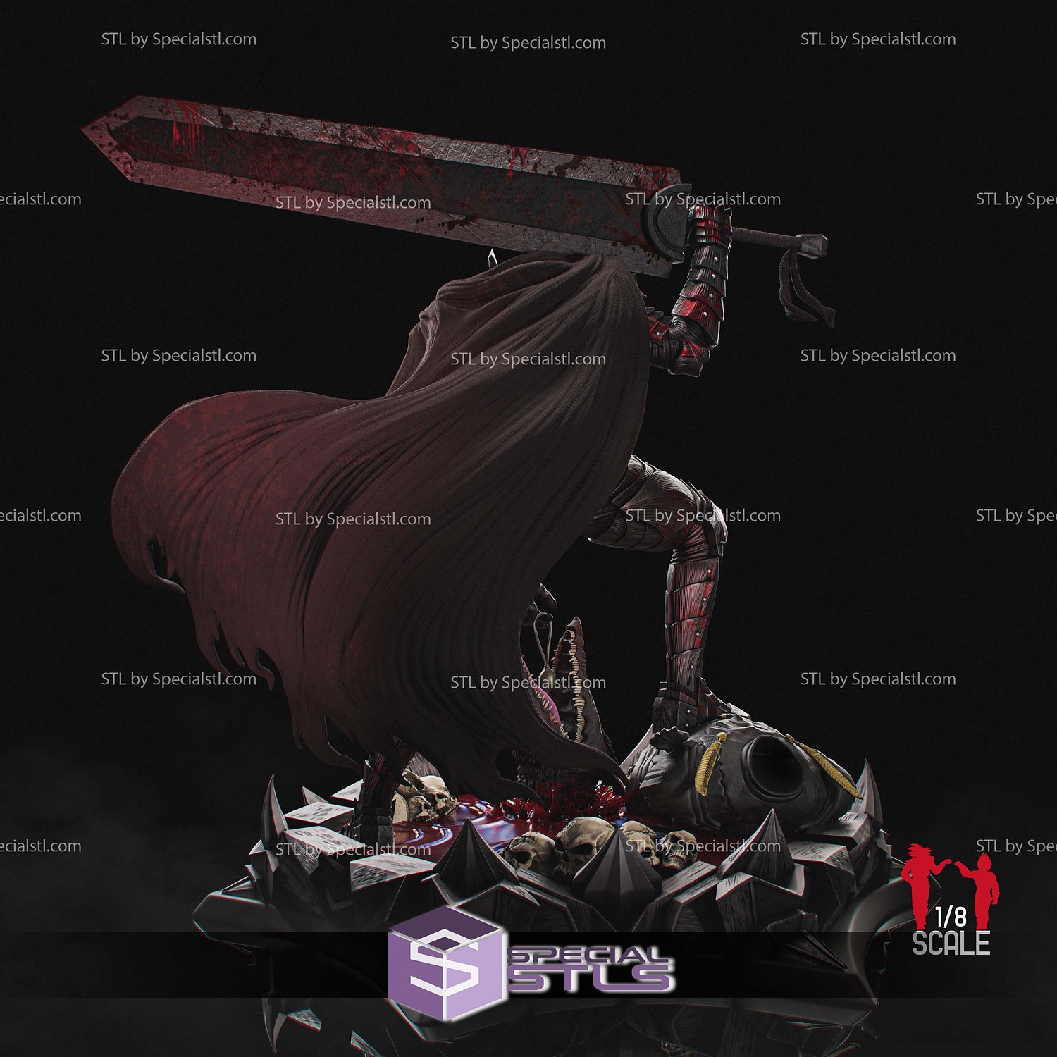 Guts Berserk Blood STL Files 3D Model — view 6