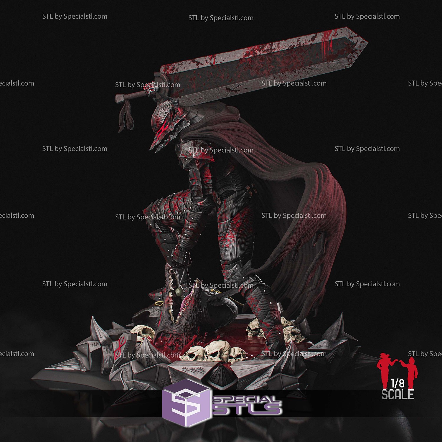 Guts Berserk Blood STL Files 3D Model — view 7