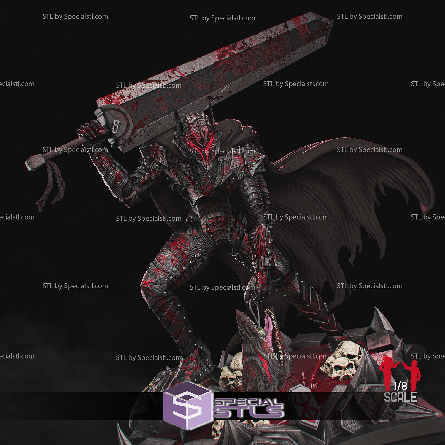 Guts Berserk Blood STL Files 3D Model — view 8