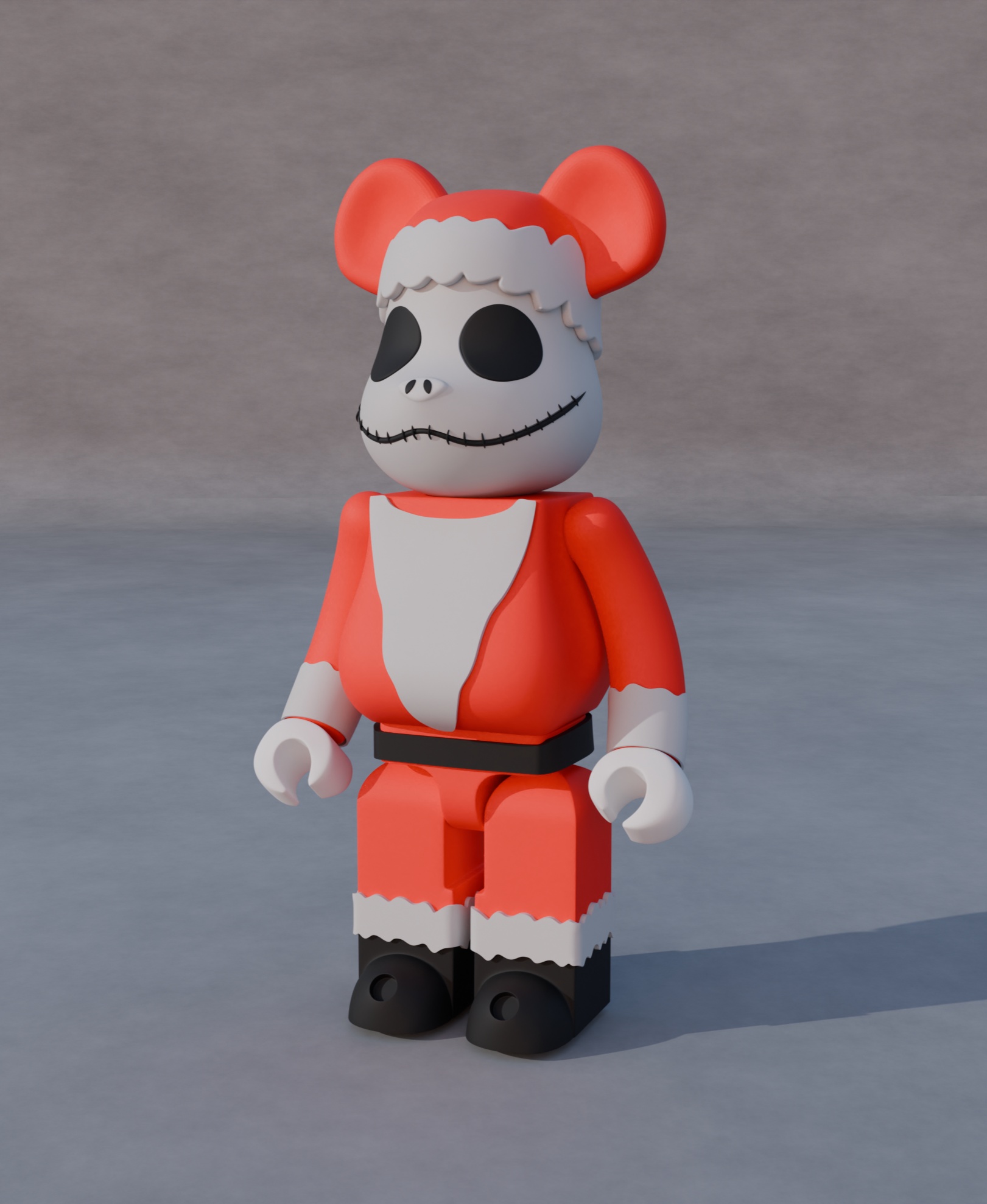 Medicom Toy Bearbrick Disney Nightmare Before Christmas Santa Jack 3D STL Model