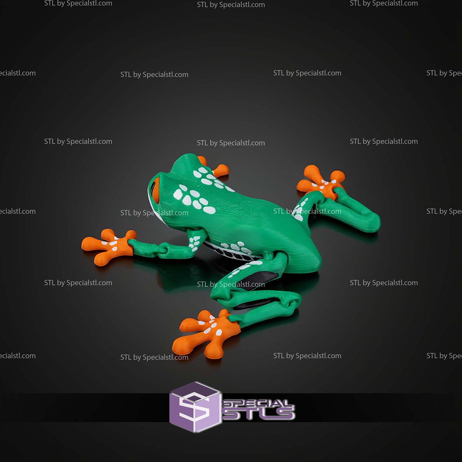Super Basic STL Reed the Red Eyed Tree Frog 3D Model — view 2