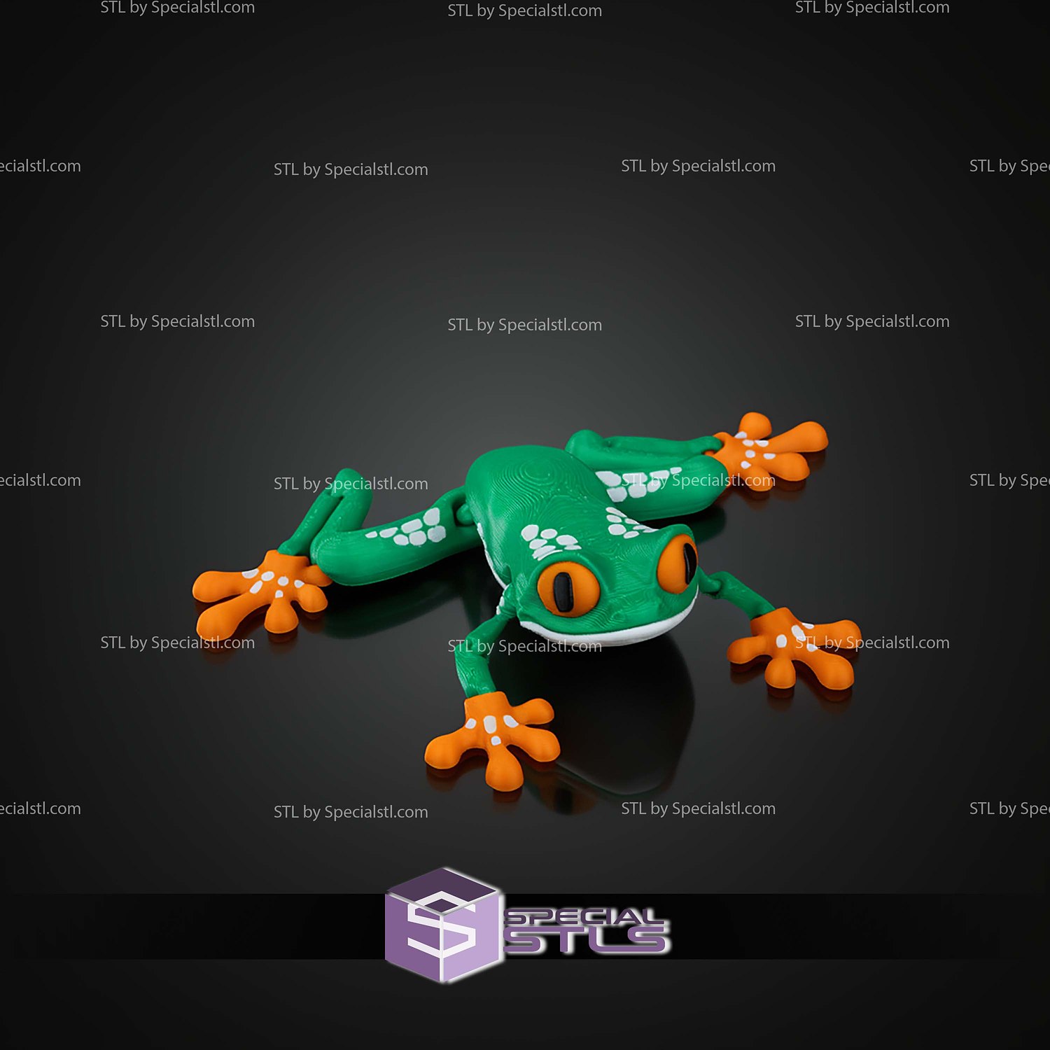 Super Basic STL Reed the Red Eyed Tree Frog 3D Model — view 3