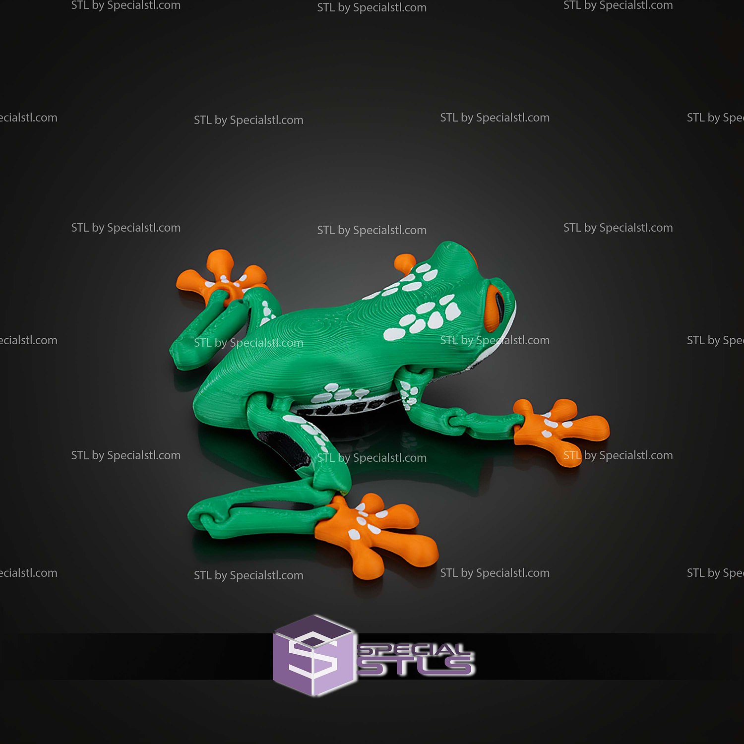 Super Basic STL Reed the Red Eyed Tree Frog 3D Model — view 4