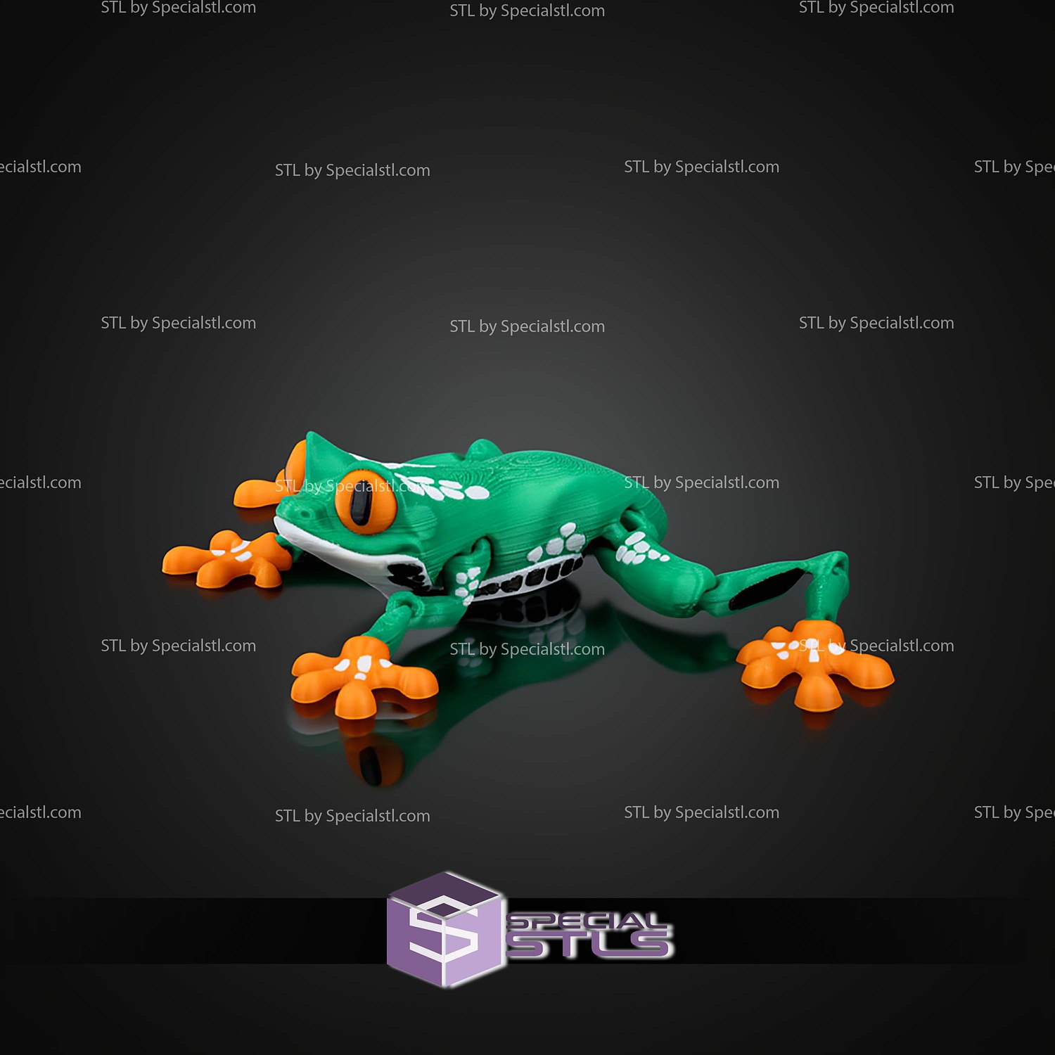 Super Basic STL Reed the Red Eyed Tree Frog 3D Model — view 5