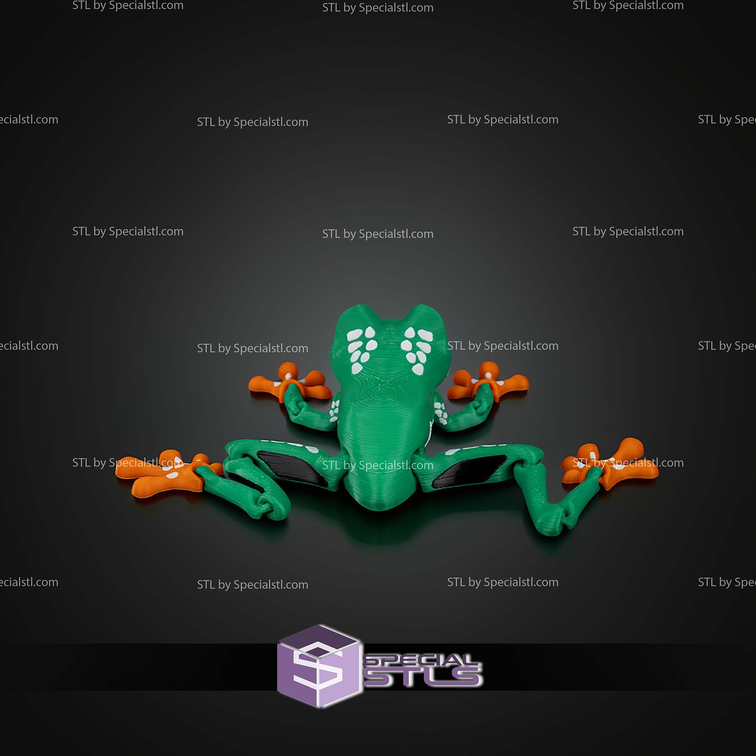 Super Basic STL Reed the Red Eyed Tree Frog 3D Model — view 6