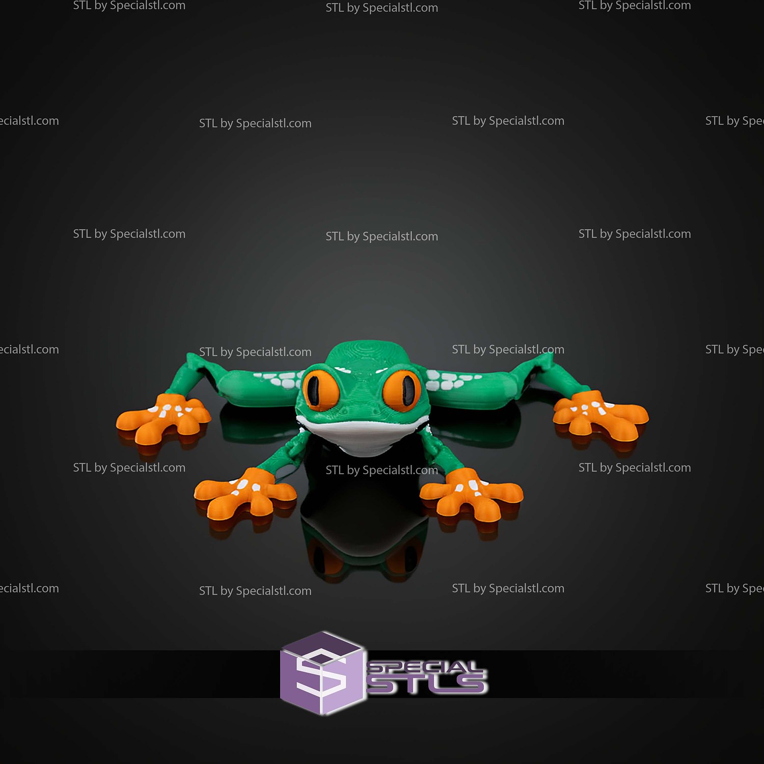 Super Basic STL Reed the Red Eyed Tree Frog 3D Model — view 7