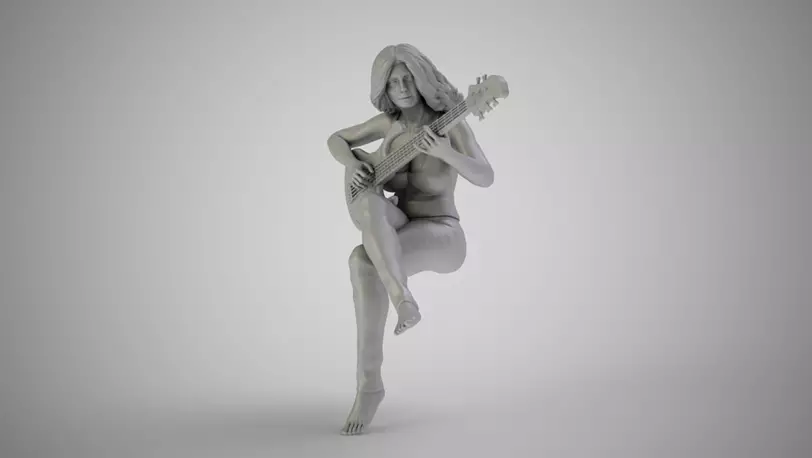 Girl Rehearsing Music 3D 3MF Model