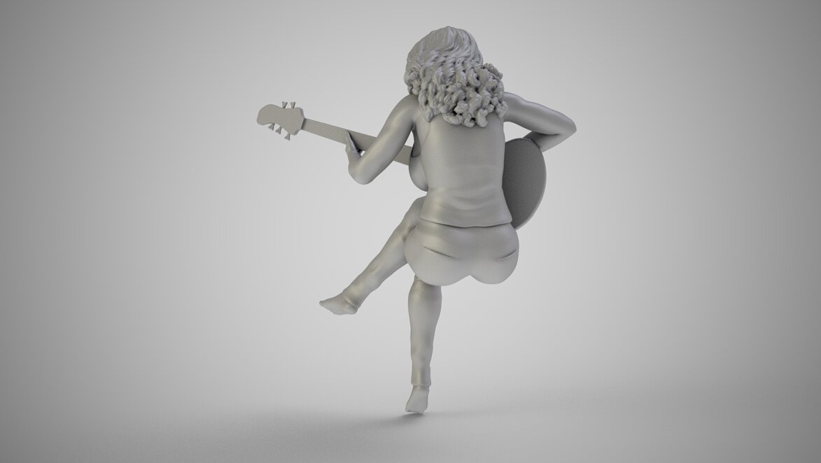 Girl Rehearsing Music 3D 3MF Model — view 4