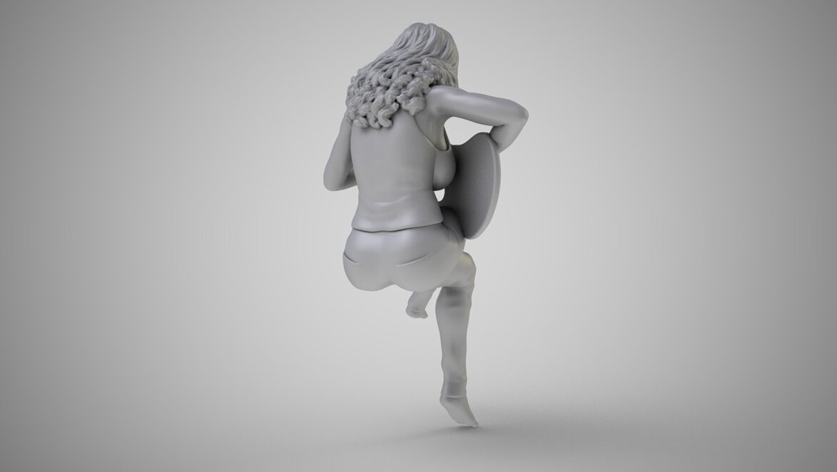 Girl Rehearsing Music 3D 3MF Model — view 5