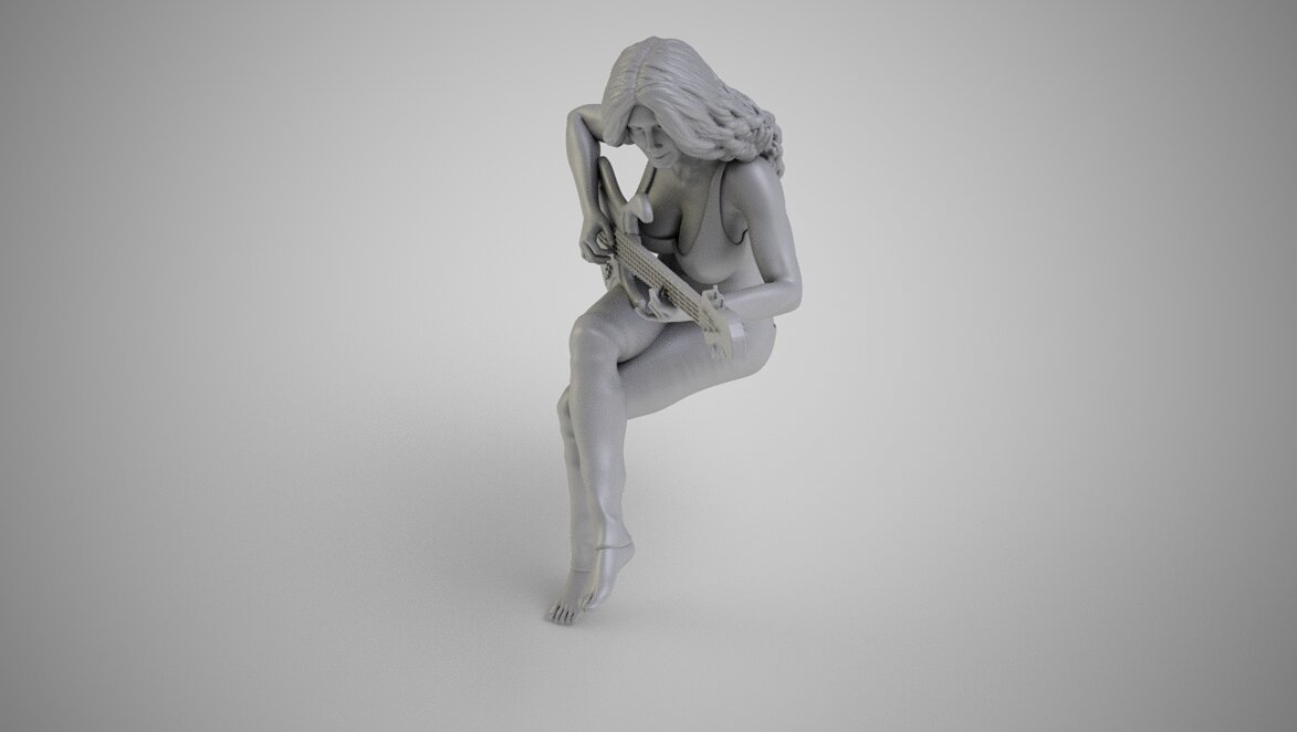 Girl Rehearsing Music 3D 3MF Model — view 7