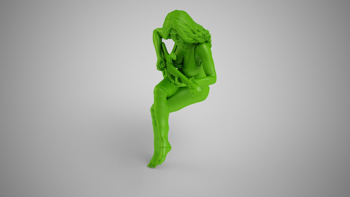 Girl Rehearsing Music 3D 3MF Model — view 8