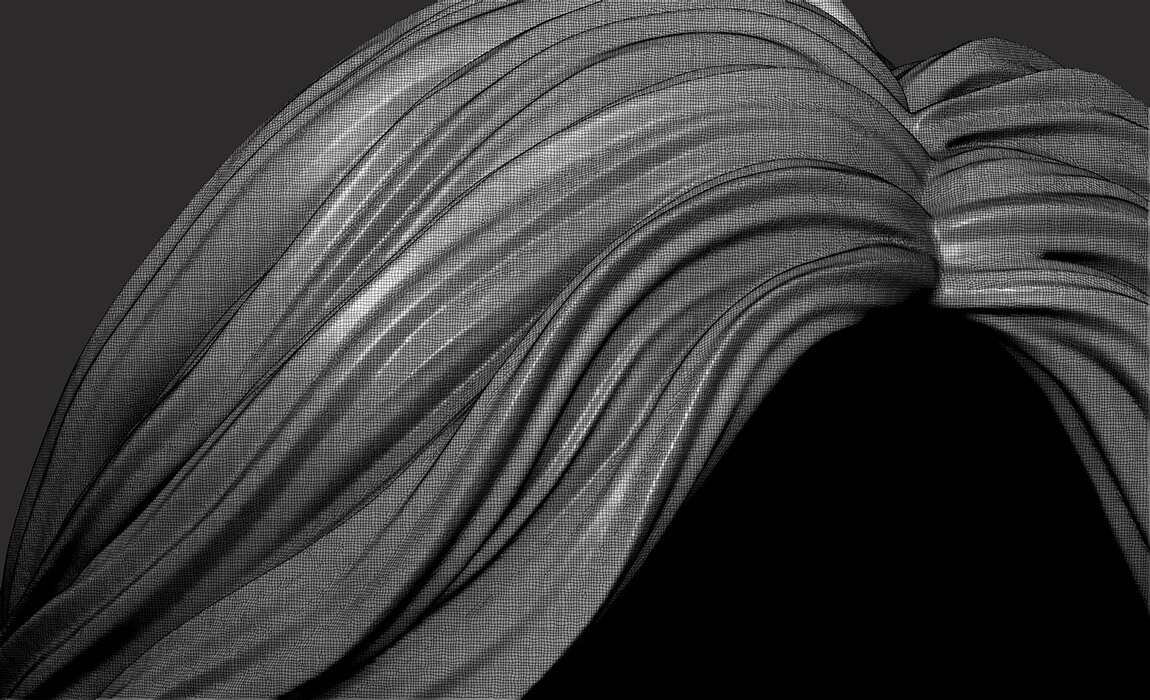 Long Female  3D Hair Model OBJ STL 3D print model Model — view 5