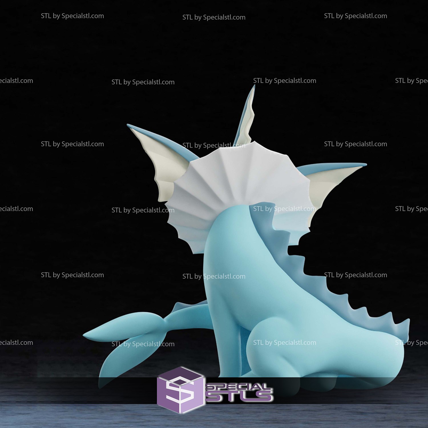 Life Sized Vaporeon Pokemon 3D Printer Files STL Model — view 2