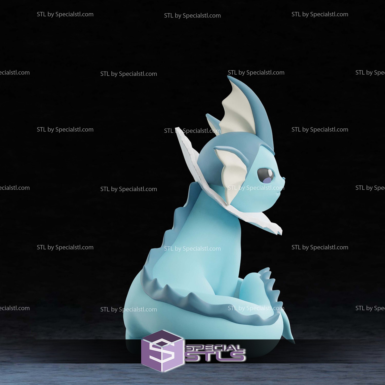 Life Sized Vaporeon Pokemon 3D Printer Files STL Model — view 4