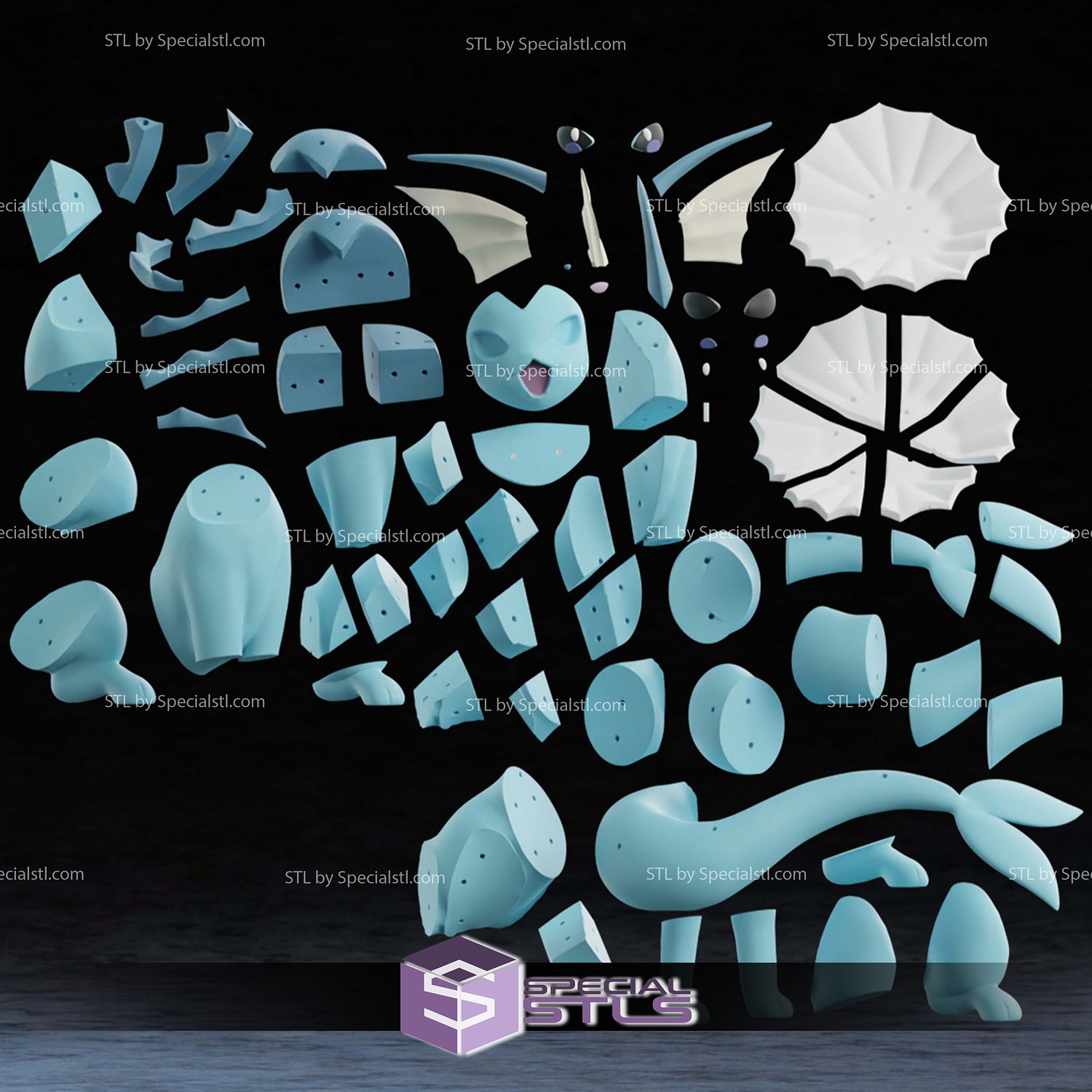 Life Sized Vaporeon Pokemon 3D Printer Files STL Model — view 6