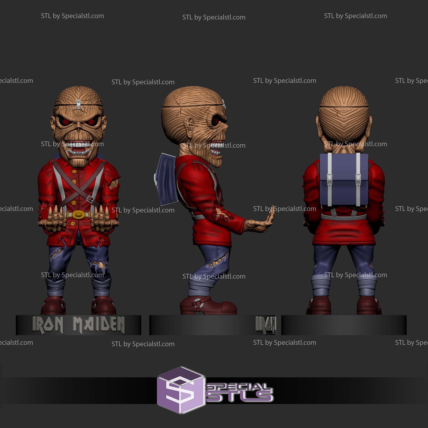 Iron Maiden Eddie Joystick Holder 3D Printer Files STL Model — view 2