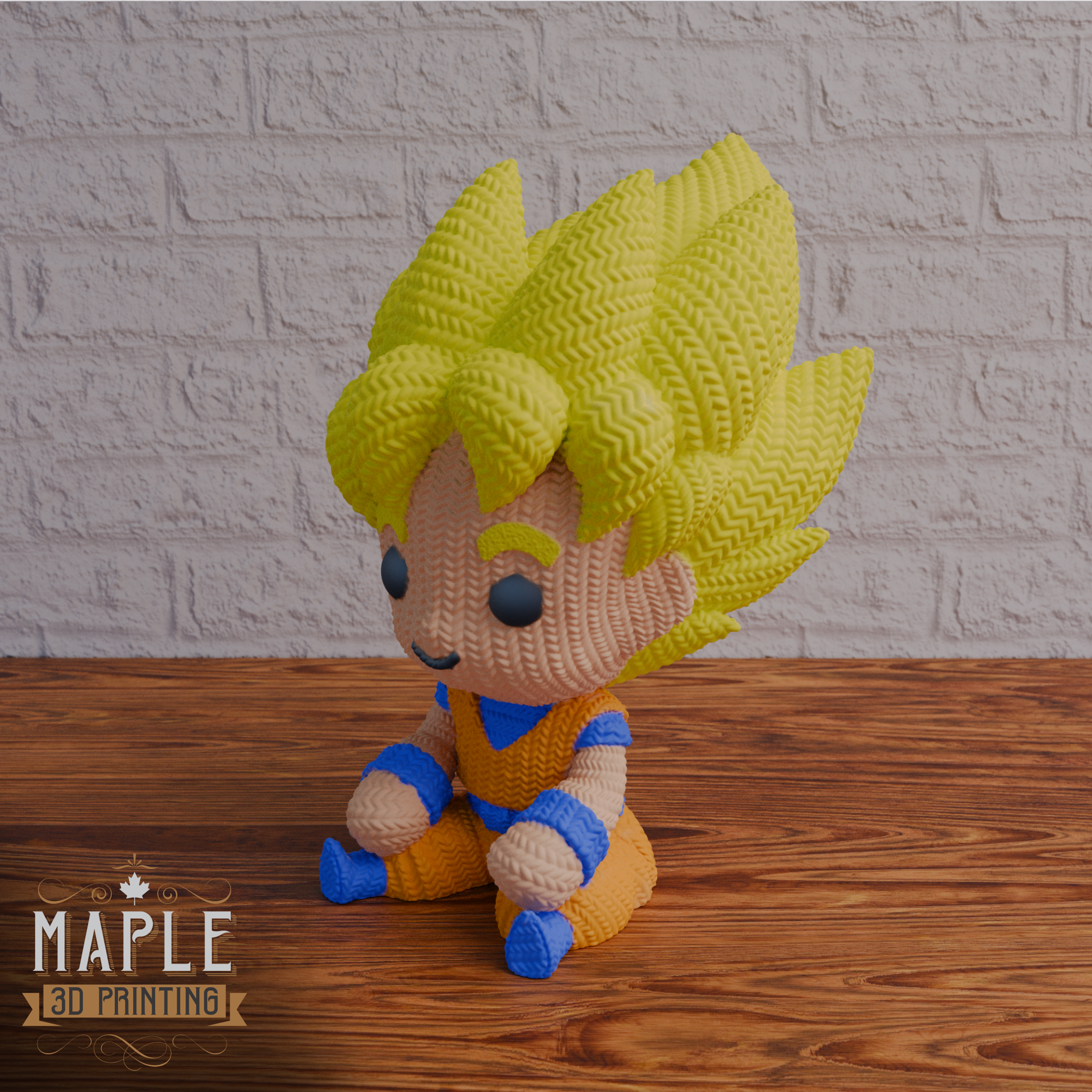 Knit Super Sayain Goku - Dragon Ball 3D STL Model — view 2