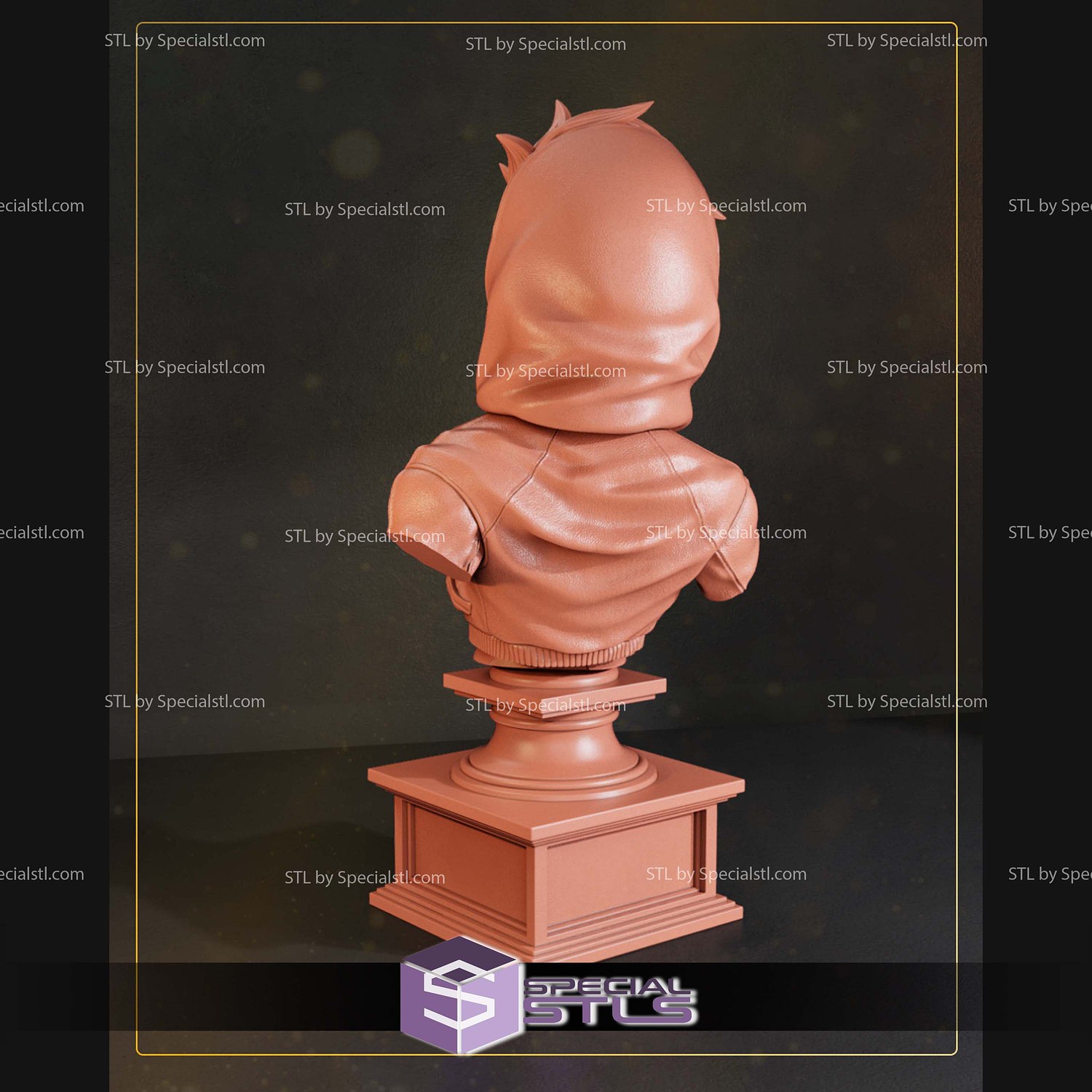 Gambit Girl Bust 117mm STL Files 3D Model — view 3