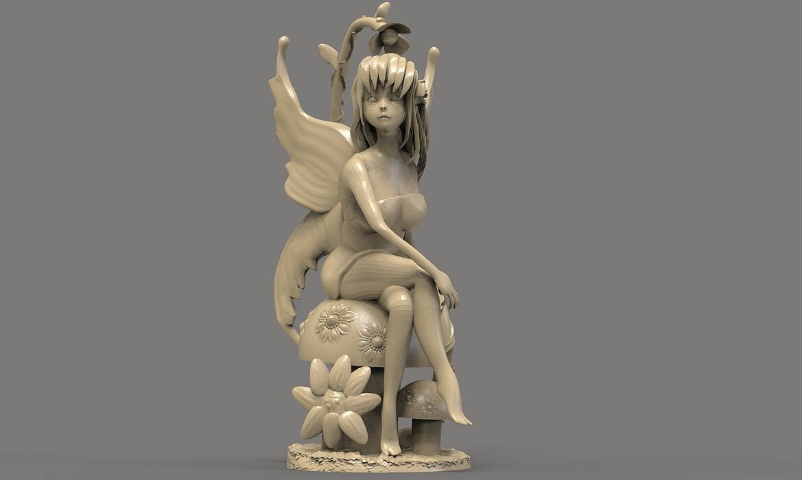 Fairy Sculpture 3D STL Model — view 2