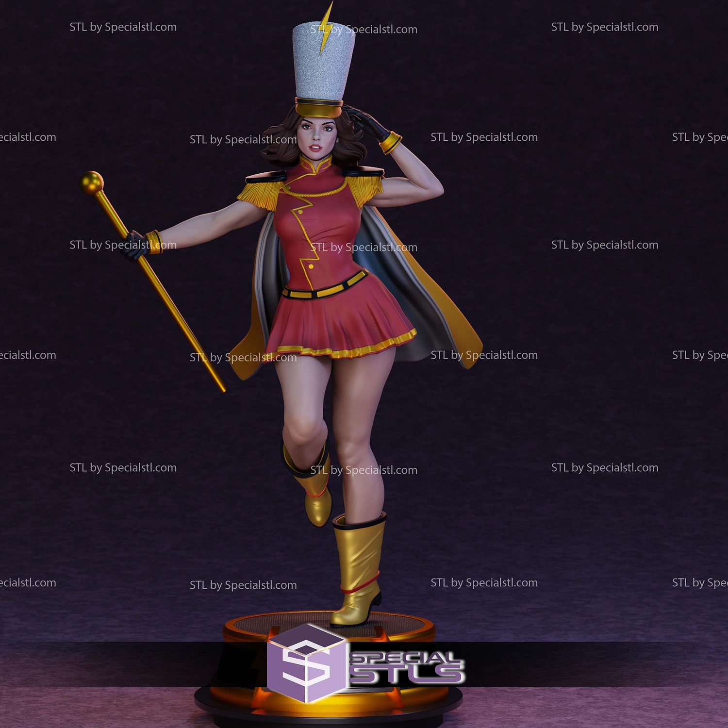 DC Bombshell Mary Shazam STL Files 3D Model — view 4