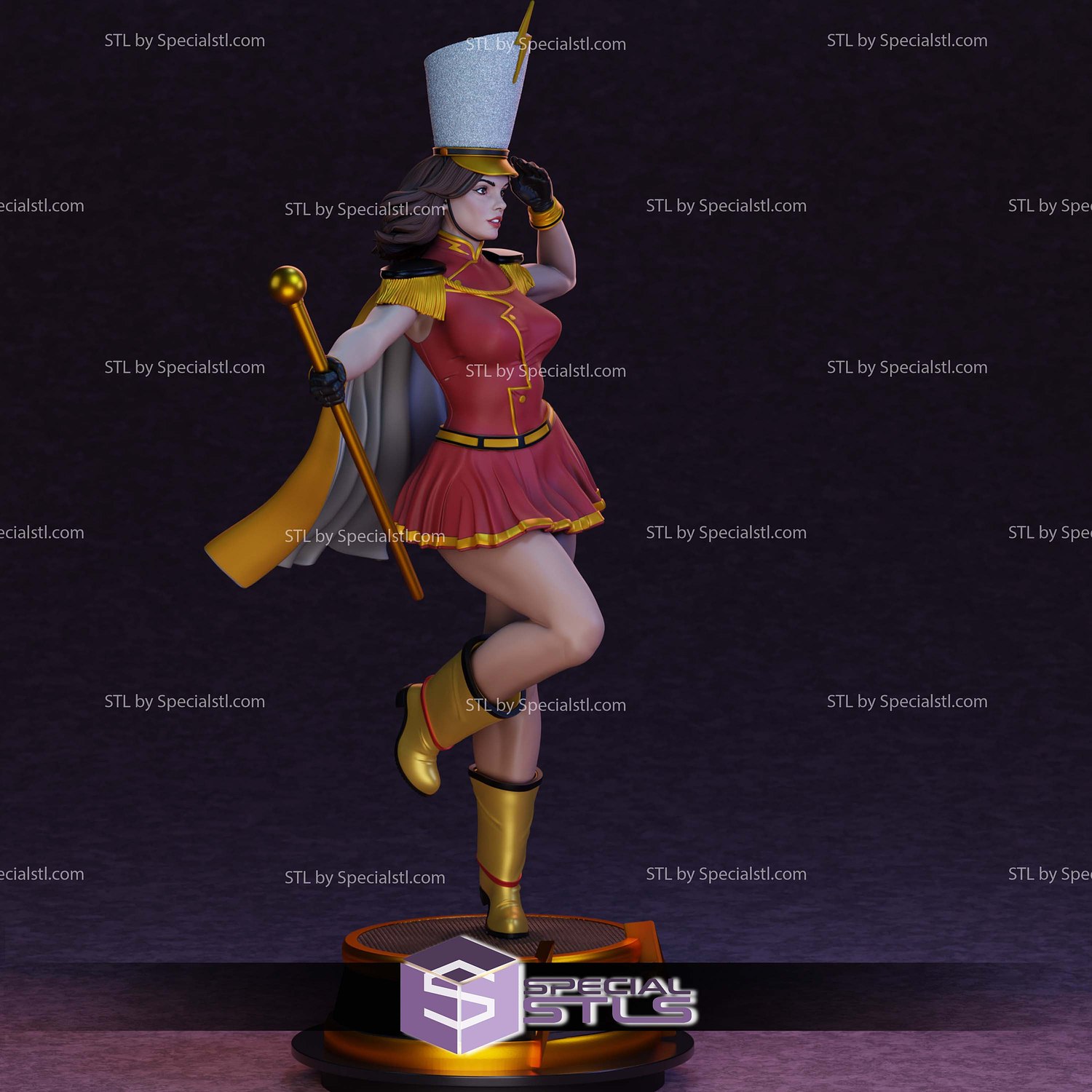 DC Bombshell Mary Shazam STL Files 3D Model — view 5