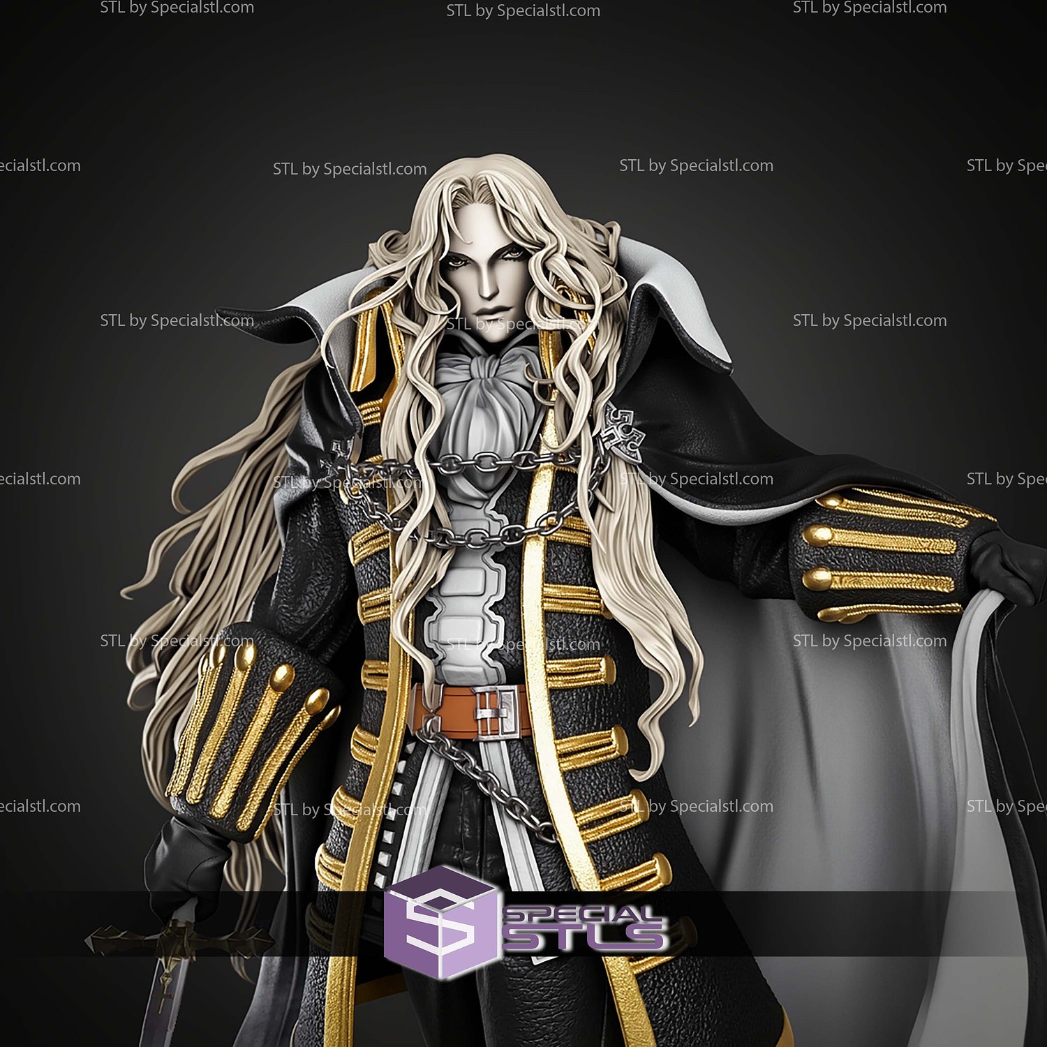 Alucard Castlevania Museum 330mm STL Files 3D Model — view 5