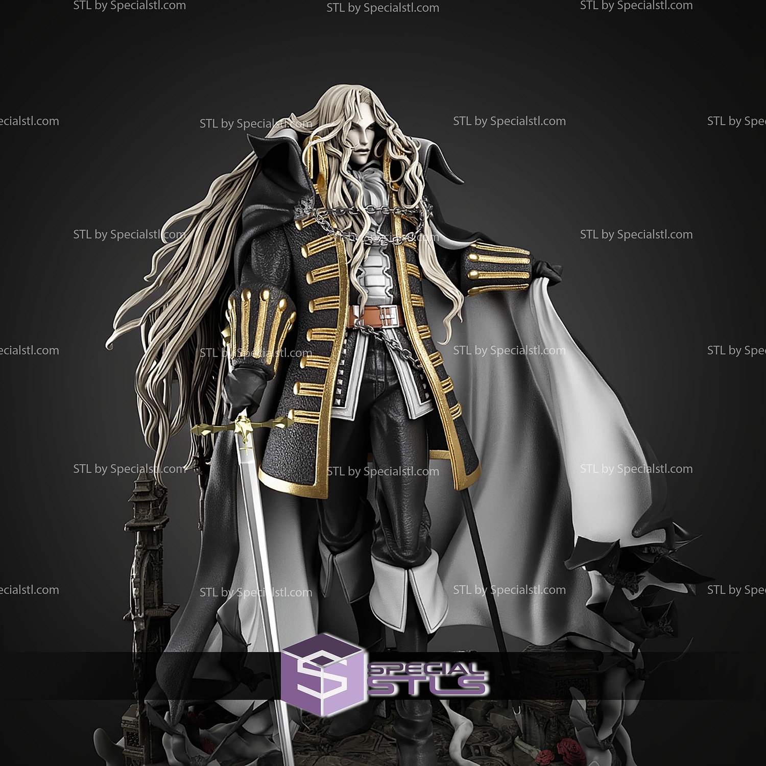 Alucard Castlevania Museum 330mm STL Files 3D Model — view 6
