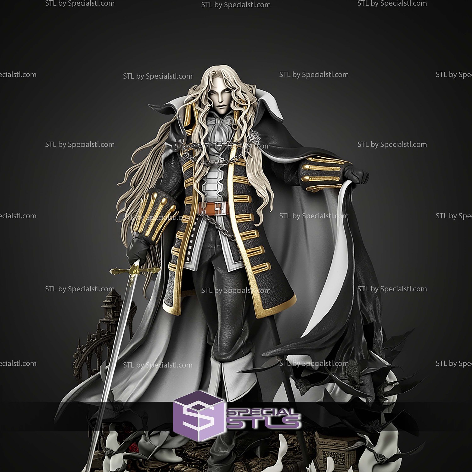 Alucard Castlevania Museum 330mm STL Files 3D Model — view 7
