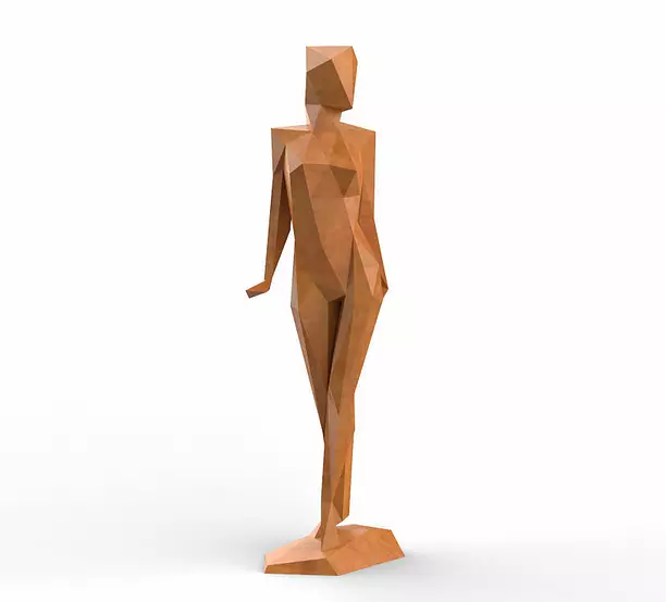 Low Poly Abstract Girl Figure 3D 3DS Model