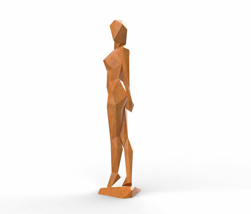 Low Poly Abstract Girl Figure 3D 3DS Model — view 2